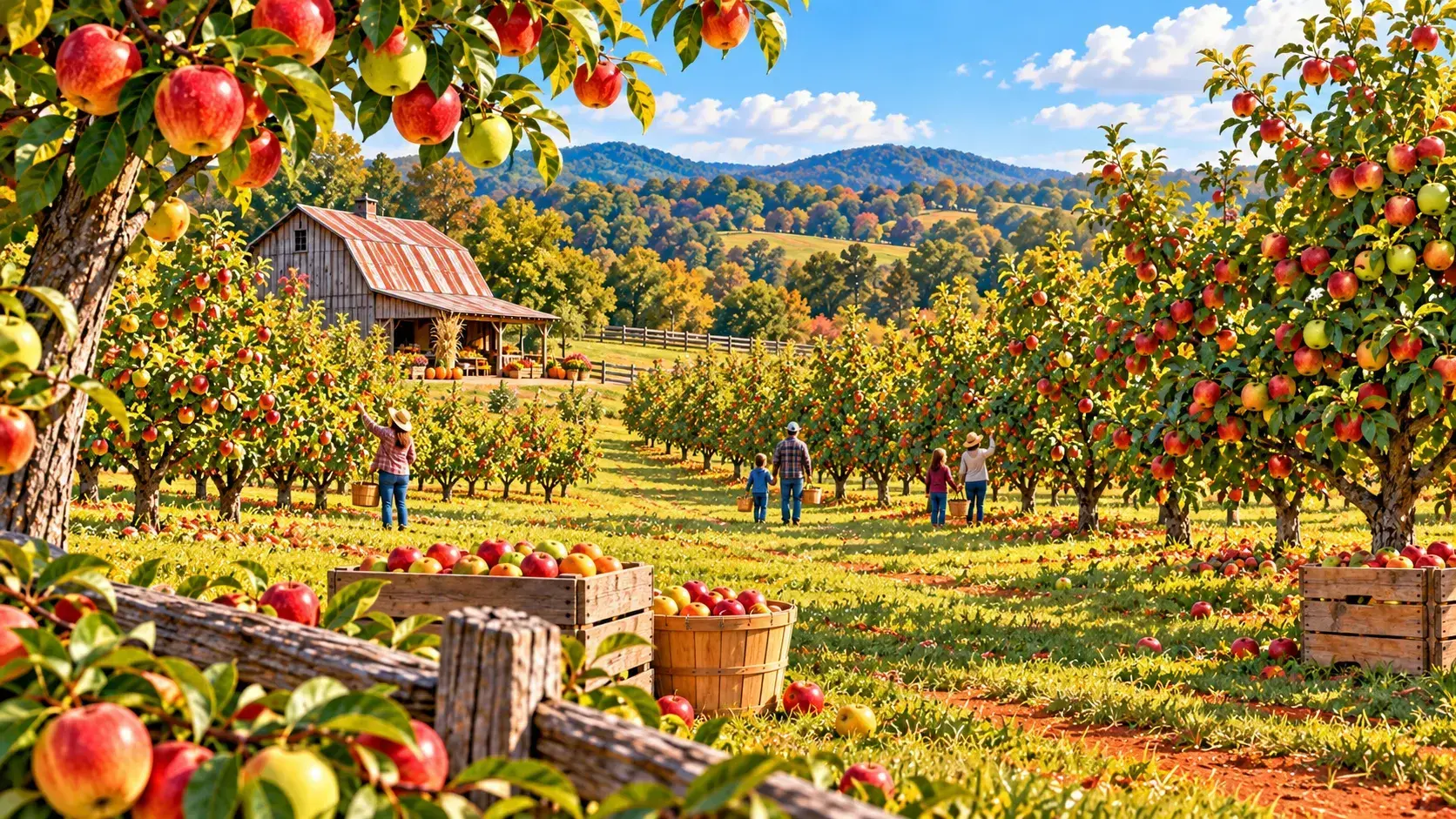 A Georgia mountain orchard ready for apple picking
