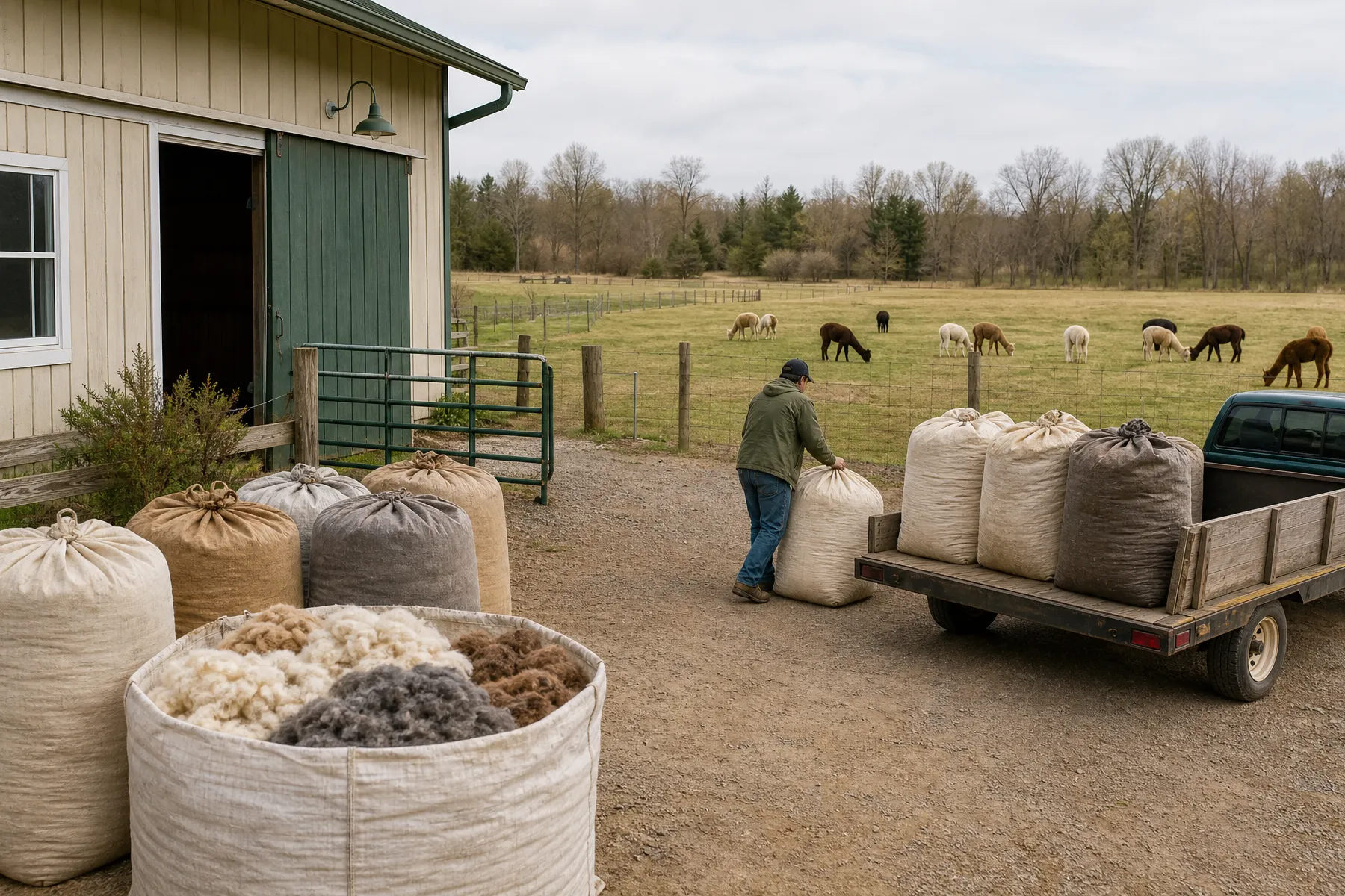 An alpaca farm connected with fiber processing and local markets