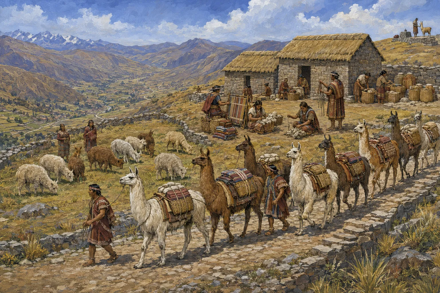 Alpacas and llamas represented within an Andean camelid system