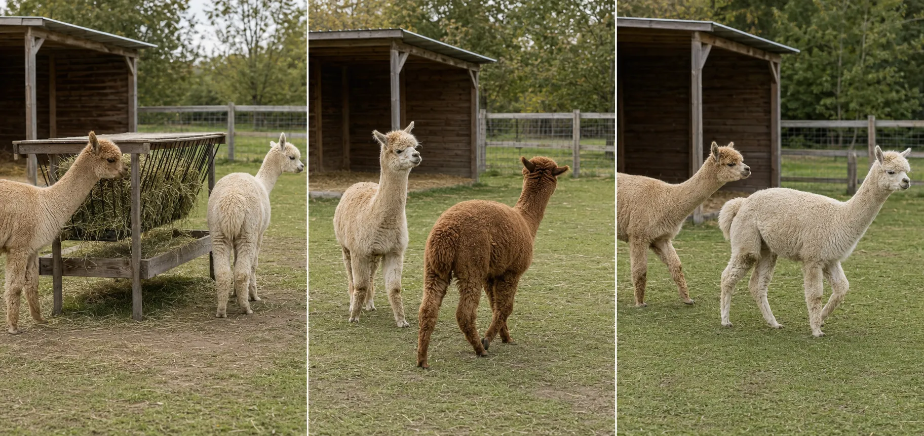 Alpacas demonstrating the behavior that can lead to spitting