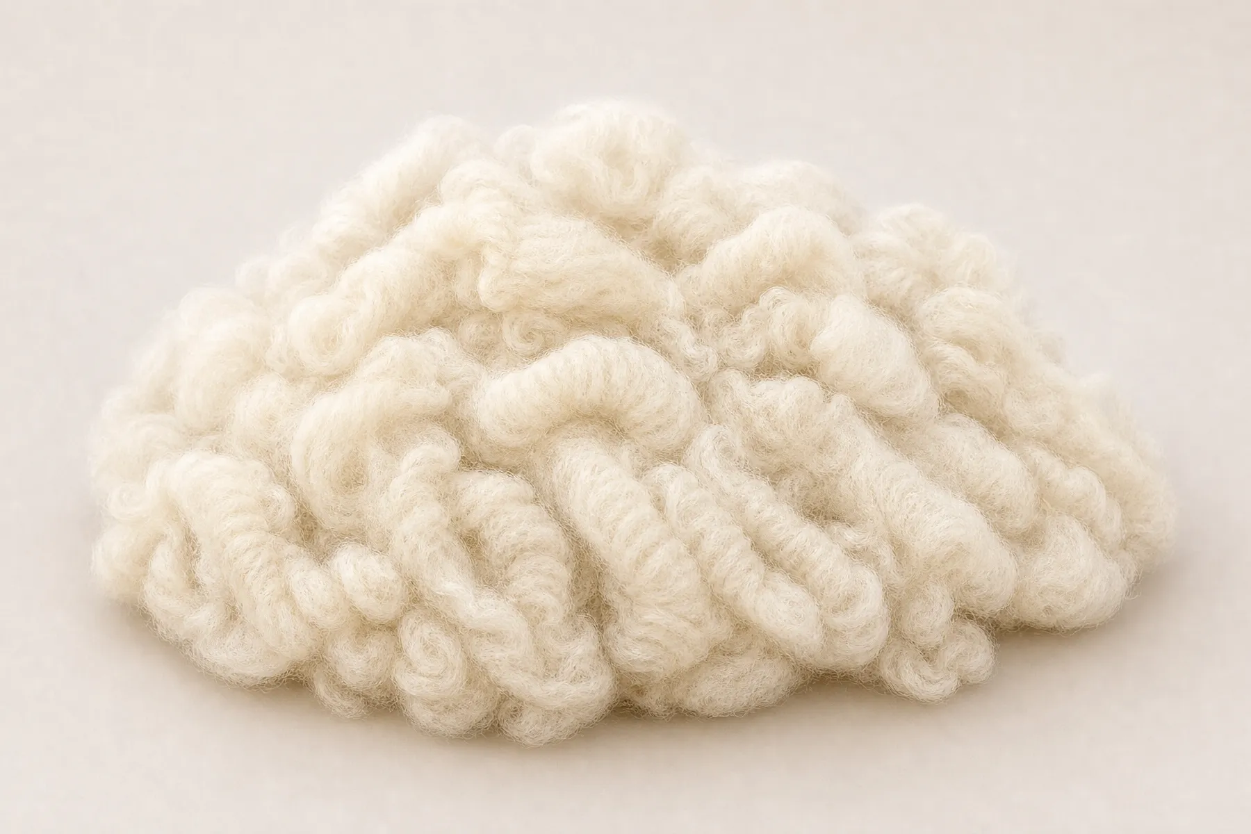 Fine sheep wool shown for a softness comparison