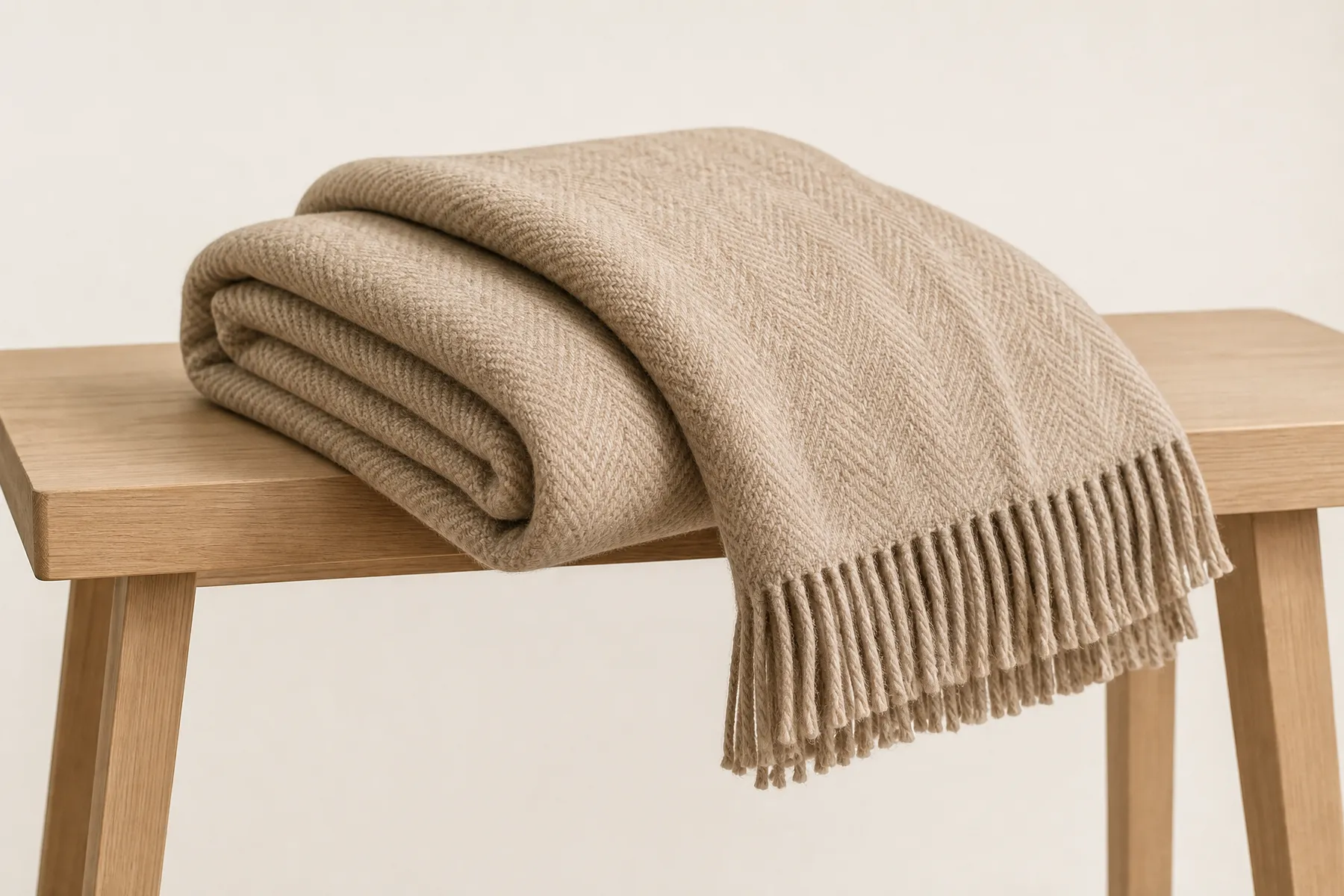 Finished alpaca blanket shown as a fiber-use example