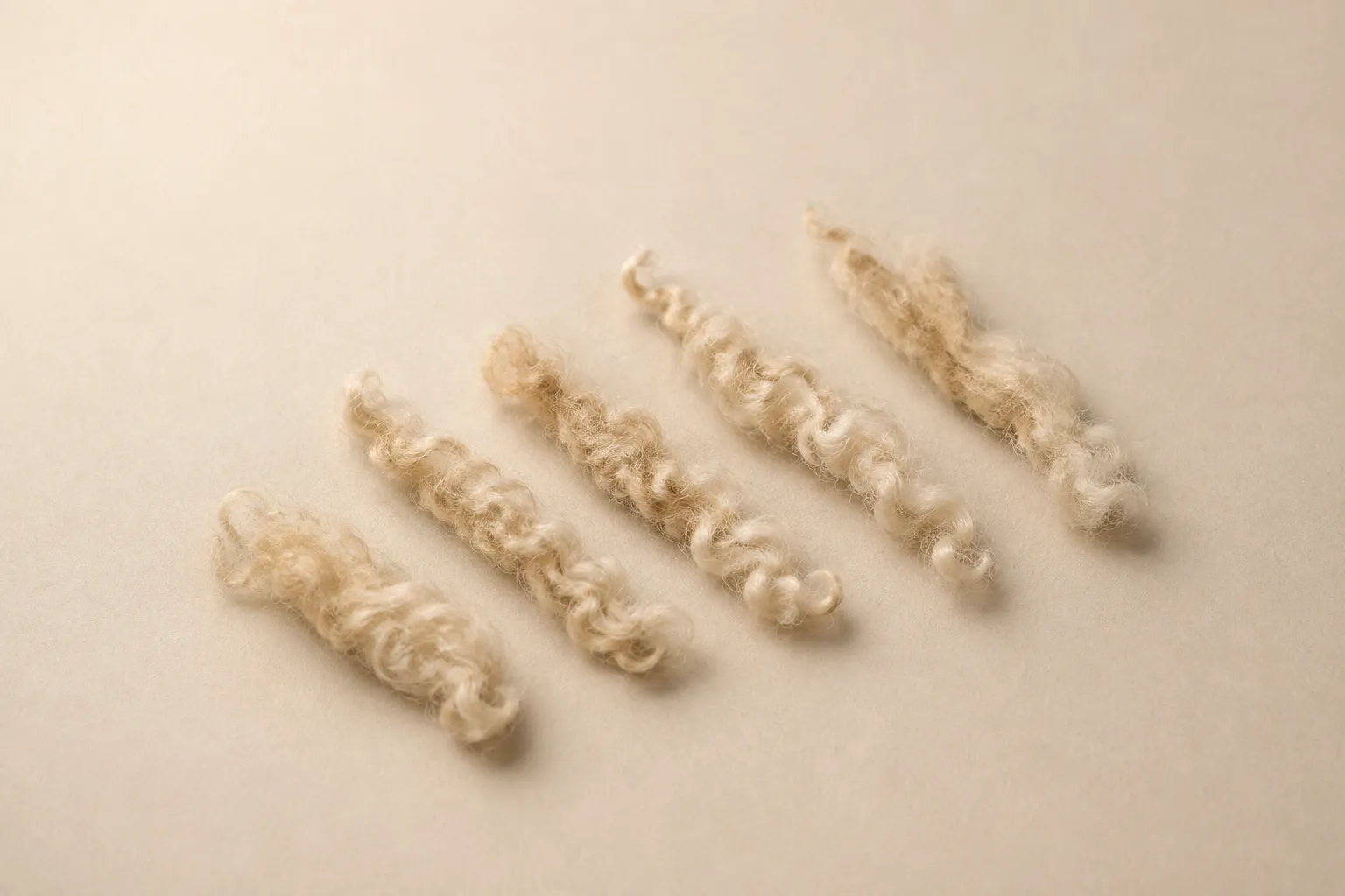 Short alpaca fiber staples