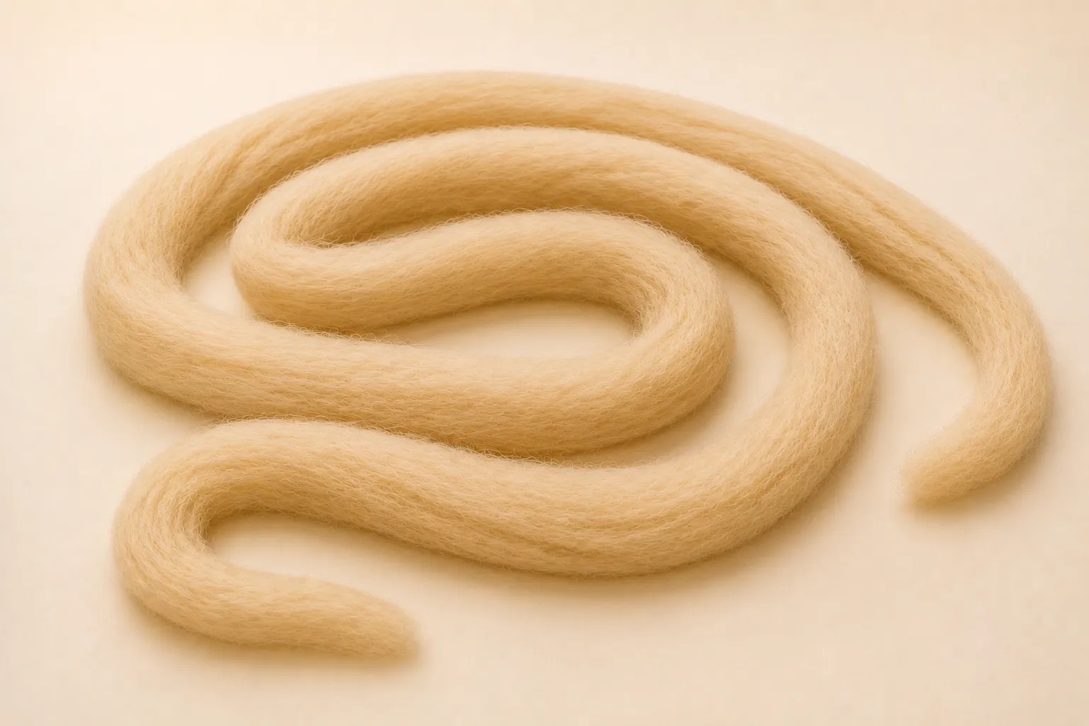 Prepared alpaca roving ready for spinning or felting