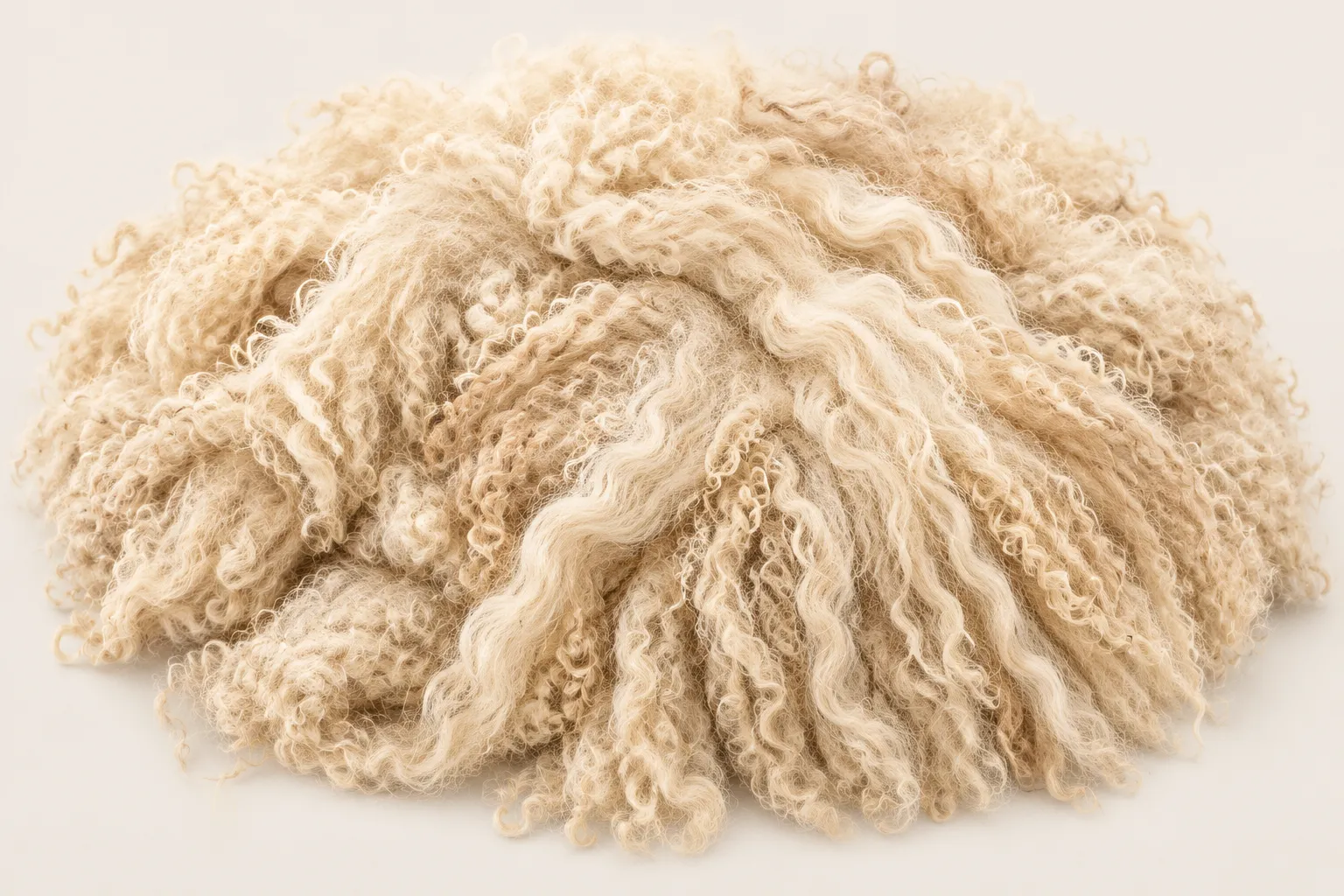 Close educational illustration of alpaca fleece showing variation in fiber structure