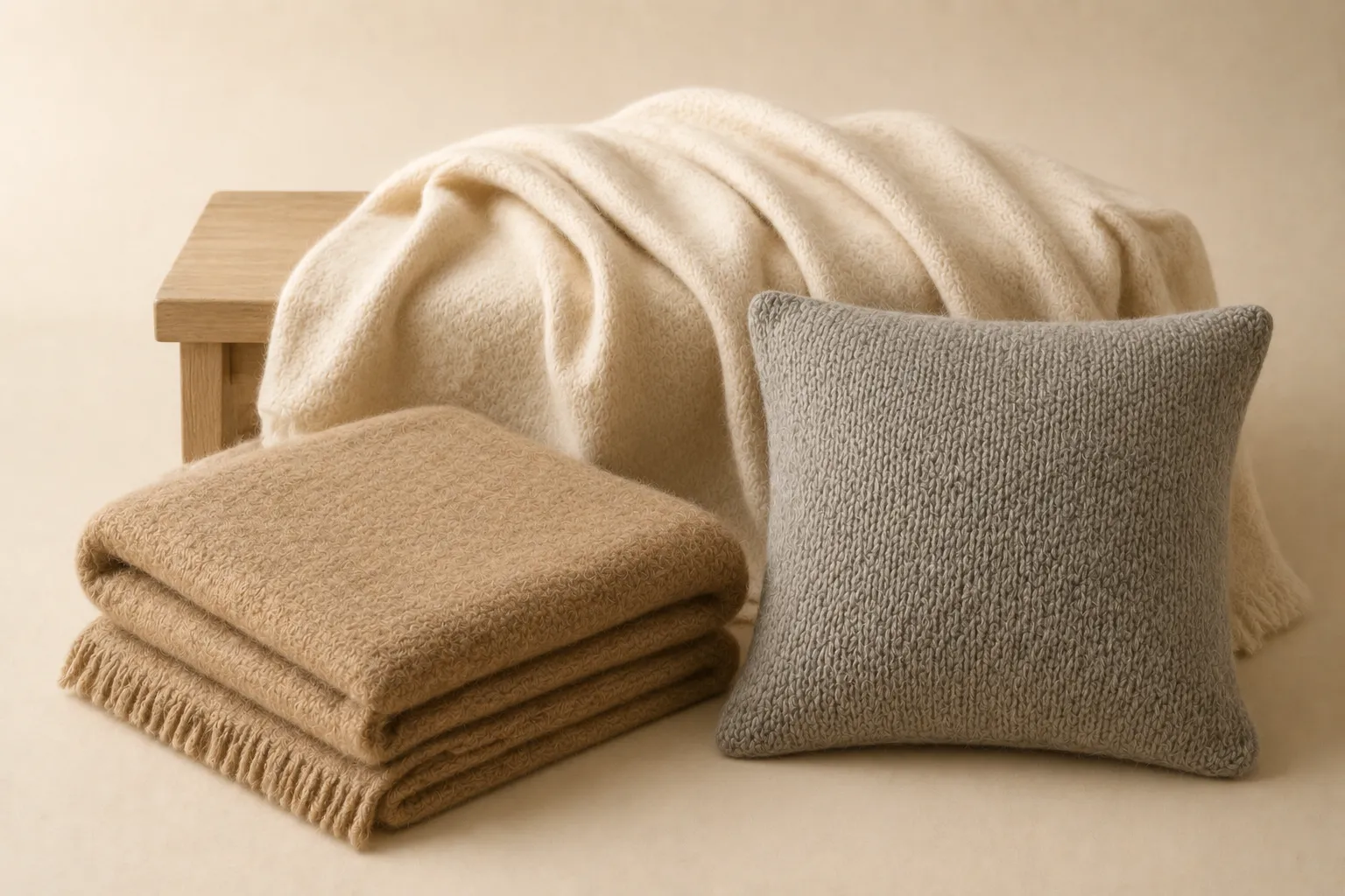 Home textiles made from alpaca fiber