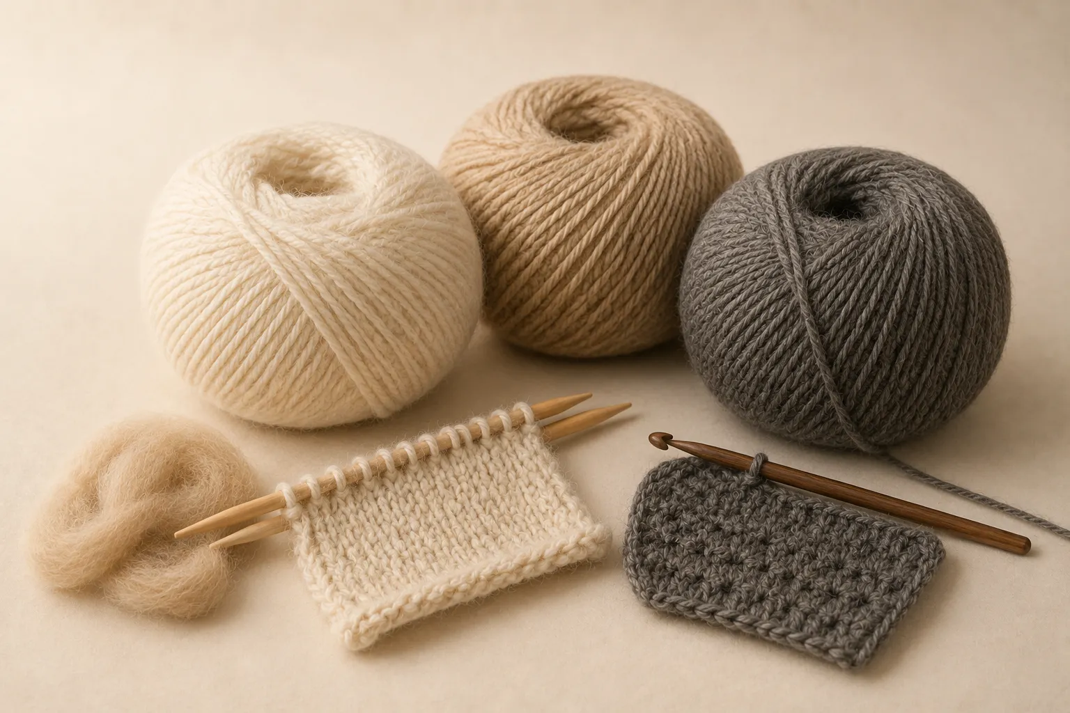 Alpaca yarn and fiber arts materials