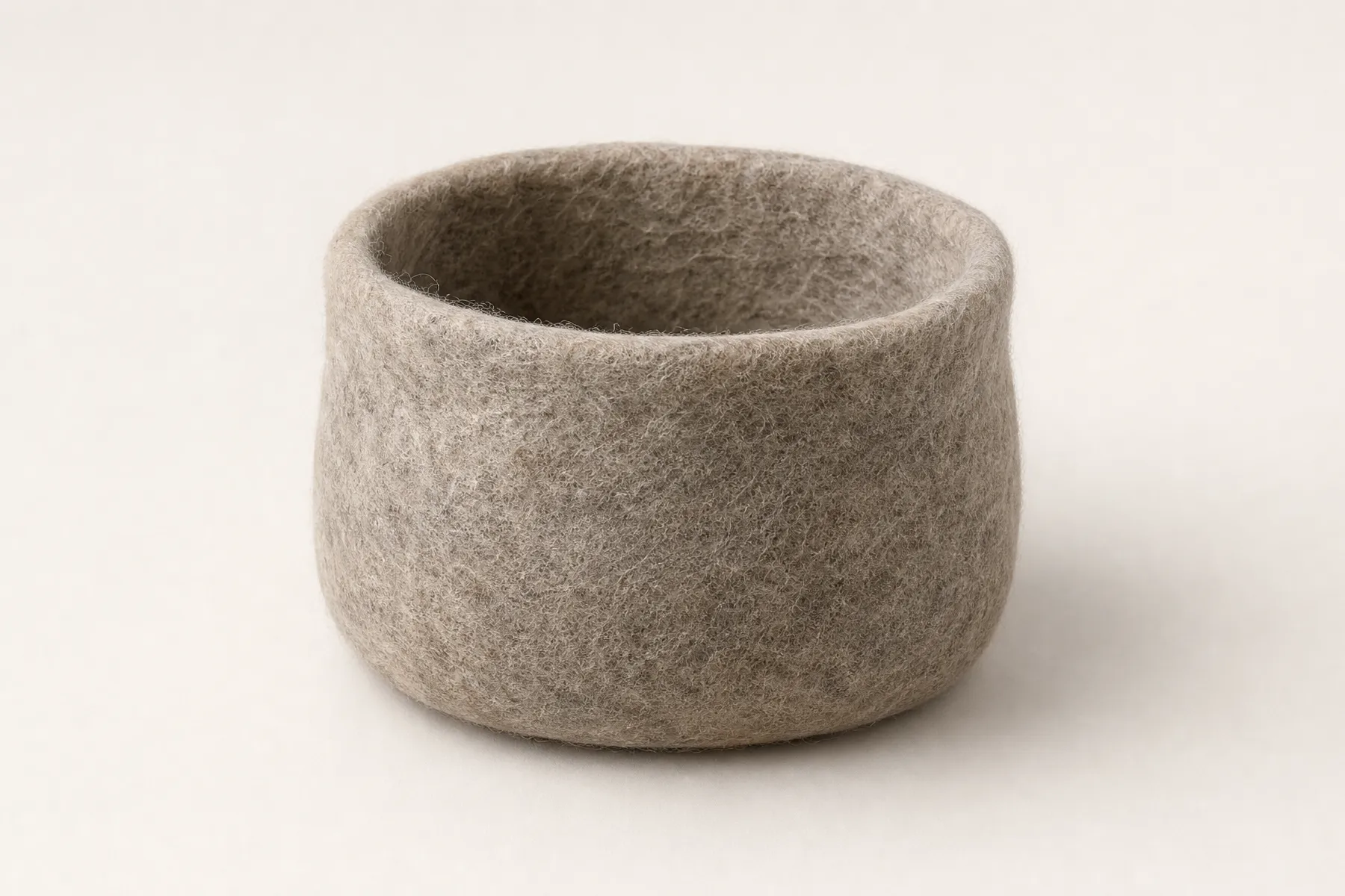 A finished felted item made with alpaca fiber