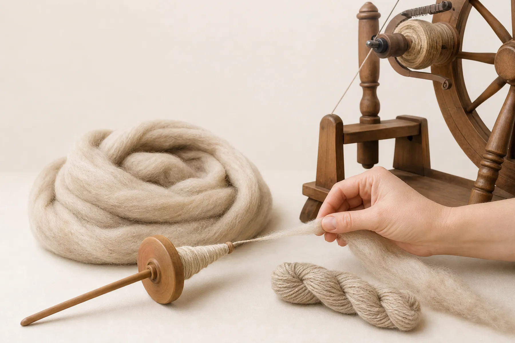 Alpaca fiber being prepared for handspinning into yarn