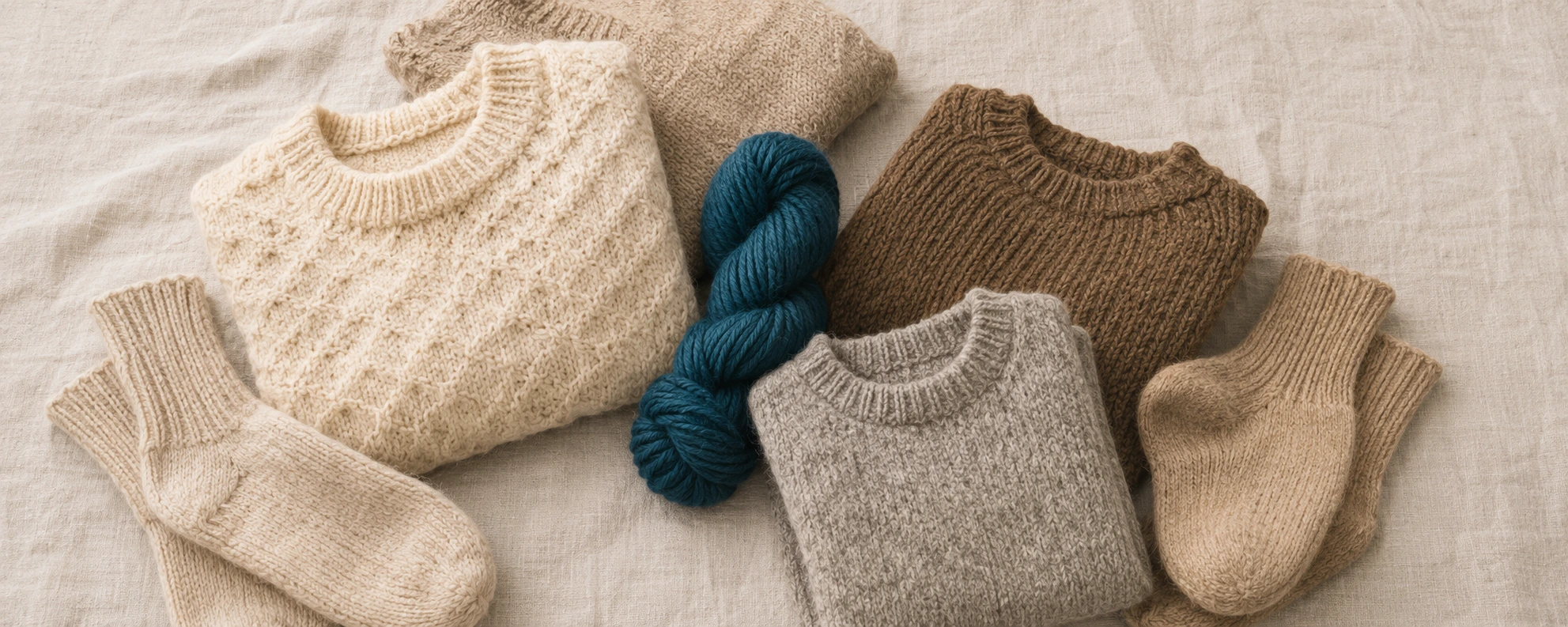 Alpaca clothing and fiber goods in a range of natural colors