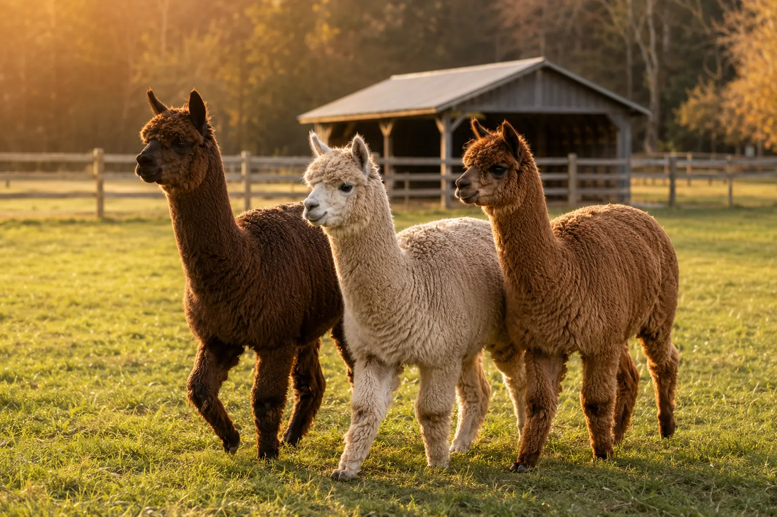 An older alpaca standing with its herd
